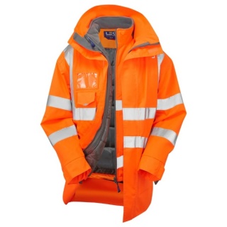 Leo Workwear 3-in-1 Clovelly Anorak with Torrington Bodywarmer Orange